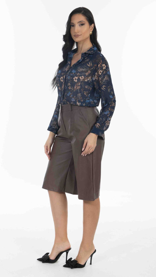 Πουκάμισο oversize floral σε μπλε απόχρωση