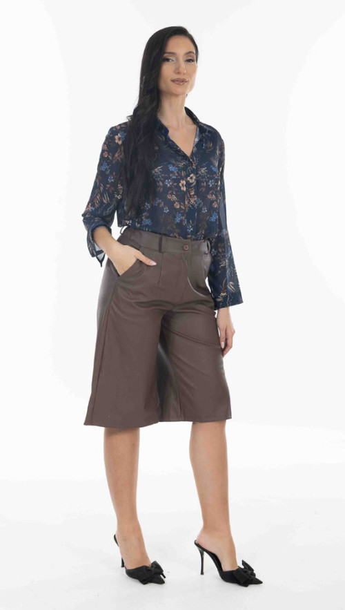 Πουκάμισο oversize floral σε μπλε απόχρωση