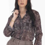 Πουκάμισο oversize με εμπριμέ σε καφέ απόχρωση.