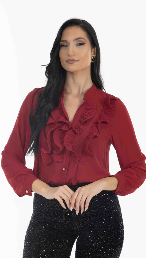 Πουκαμισο κοκκινο με φραμπαλα