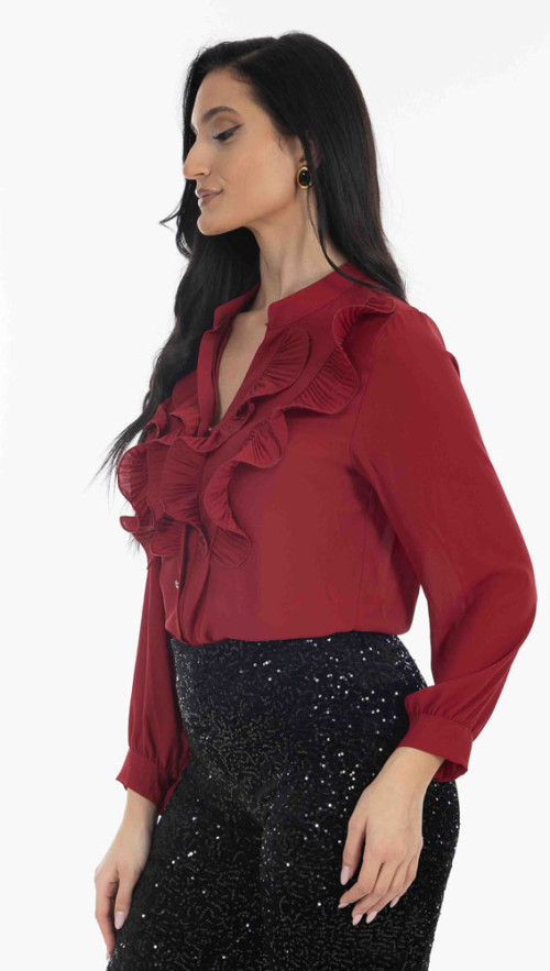 Πουκαμισο κοκκινο με φραμπαλα