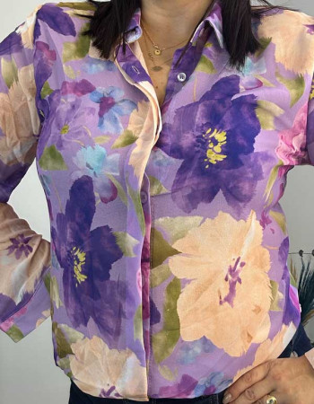 Πουκάμισο floral με ωραία έντονα χρώματα 