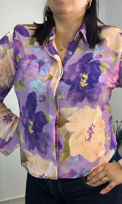 Πουκάμισο floral με ωραία έντονα χρώματα 