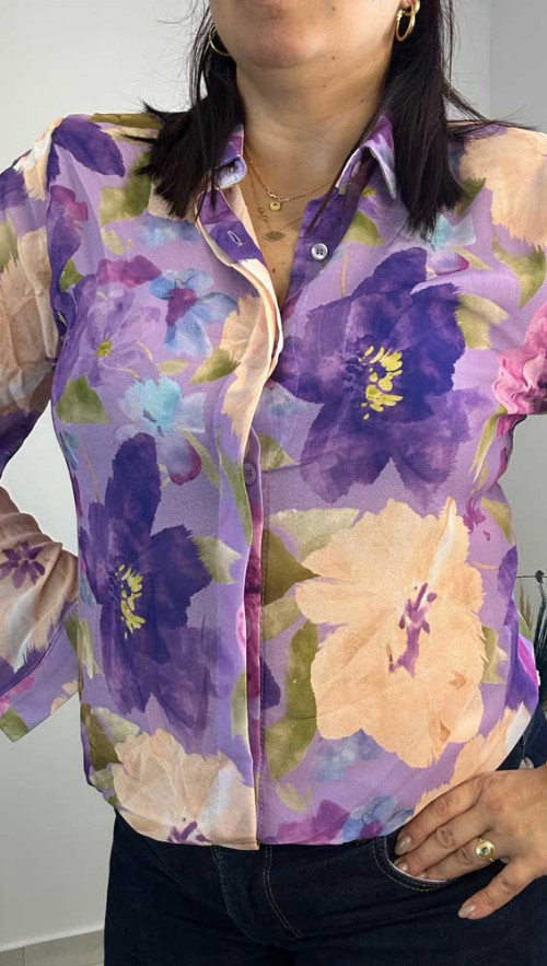 Πουκάμισο floral με ωραία έντονα χρώματα 