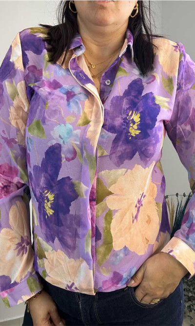Πουκάμισο floral με ωραία έντονα χρώματα 