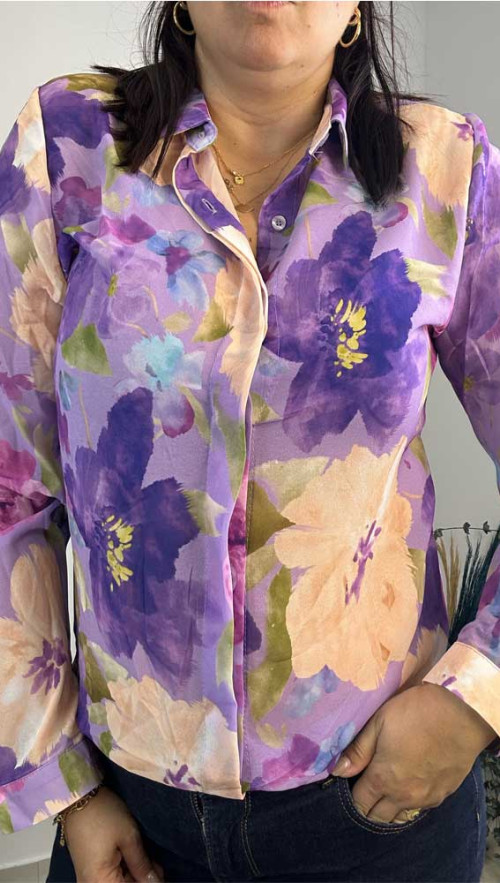 Πουκάμισο floral με ωραία έντονα χρώματα 