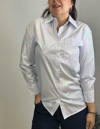 Πουκάμισο Lumina με ιριδίζων στοιχεία 