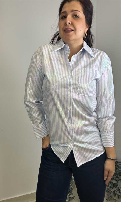Πουκάμισο Lumina με ιριδίζων στοιχεία 