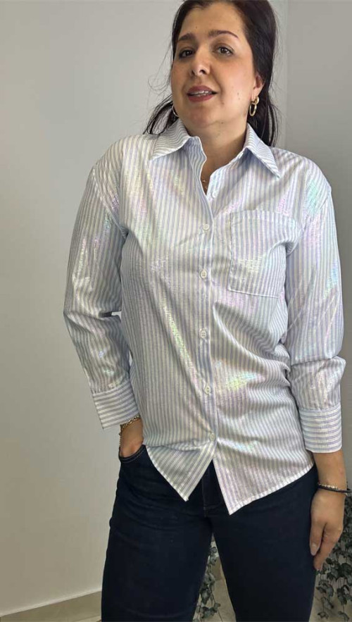 Πουκάμισο Lumina με ιριδίζων στοιχεία 