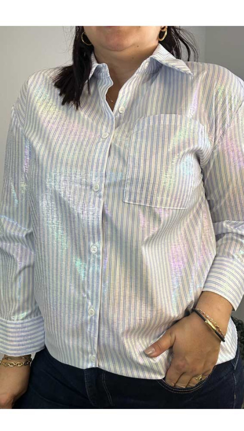 Πουκάμισο Lumina με ιριδίζων στοιχεία 