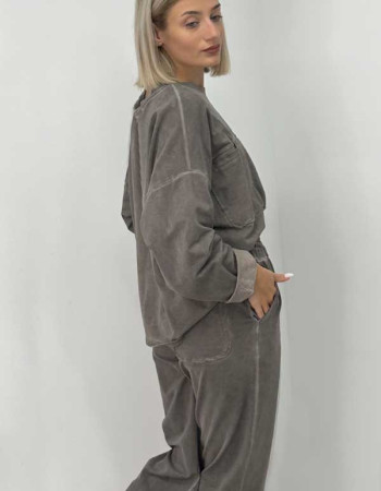 Σετ φόρμα γκρι πετροπλυμένο 