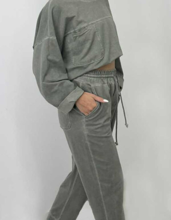 Σετ φόρμα πράσινο πετροπλυμένο 