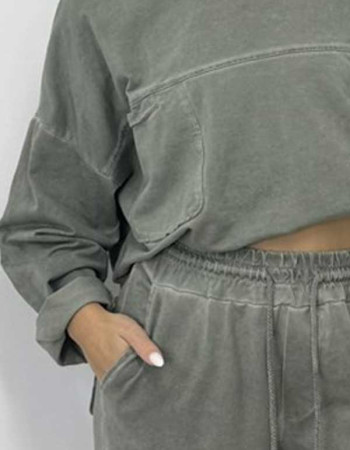 Σετ φόρμα πράσινο πετροπλυμένο 