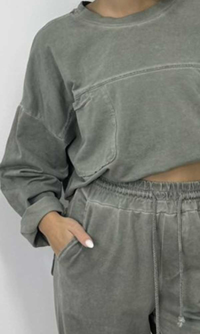 Σετ φόρμα πράσινο πετροπλυμένο 